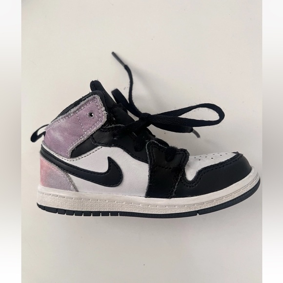 Nike Air Jordan 1 Mid Toddler Girls Sneaker Zen Master Pink Black 9c - Picture 1 of 11
